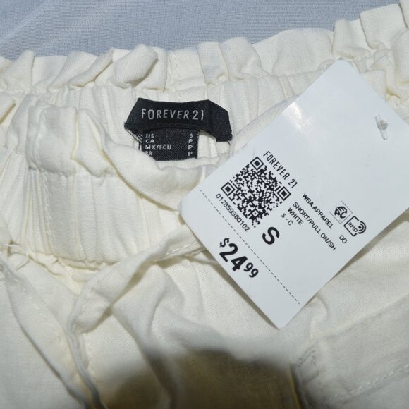 Forever 21 NYC brown crop top long sleeve and white shorts women size small - Picture 3 of 7